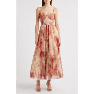 Hutch Dress Womens Size XL Brianna Sleeveless Bustier Pleated Tulle Maxi NWT